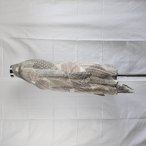 Nic+Zoe Longline Linen Blend Geometric Crochet Knit Waterfull Hem Cardigan S - Picture 4 of 11